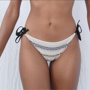 NEW Lemlem Habiba String Bikini Bottom in Multi Neutral Women’s Size XS